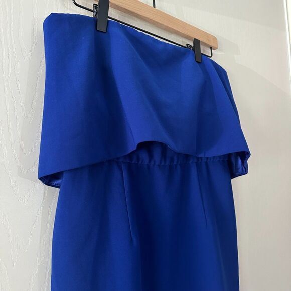 Jay Godfrey Womens Viola Strapless Cobalt Blue Crepe Mini Dress Size 6 Small - Picture 4 of 9